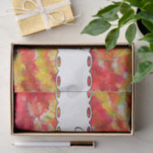 Gele rode spatten tissuepapier (Geschenk)