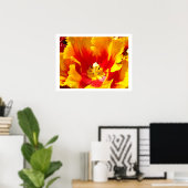 Gele Rode Tulp Bloem Bloemstuk Kunstzinnige Afdruk Poster (Thuiskantoor)