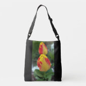 gele rode tulpen crossbody tas (Achterkant)