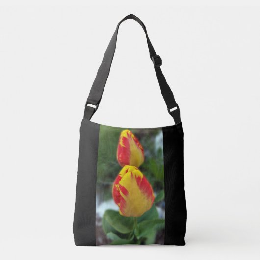 gele rode tulpen crossbody tas (Voorkant)