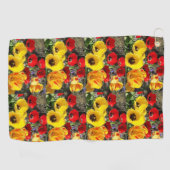 Gele & Rode Tulpen Golfhanddoek (Horizontaal)
