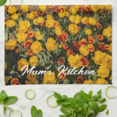 Gele Rode Tulpen Mom's Kitchen Tea Towel Theedoek (Gevouwen)