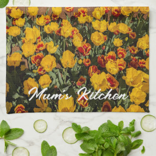 Gele Rode Tulpen Mom's Kitchen Tea Towel Theedoek