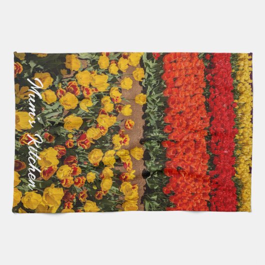 Gele Rode Tulpen Mom's Kitchen Tea Towel Theedoek (Horizontaal)