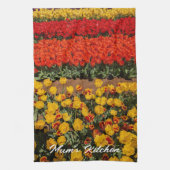 Gele Rode Tulpen Mom's Kitchen Tea Towel Theedoek (Verticaal)