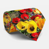 Gele & Rode Tulpen Strik Stropdas (Opgerold)