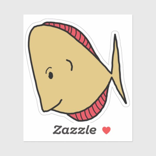 Gele rode vinnen sticker (Vel)