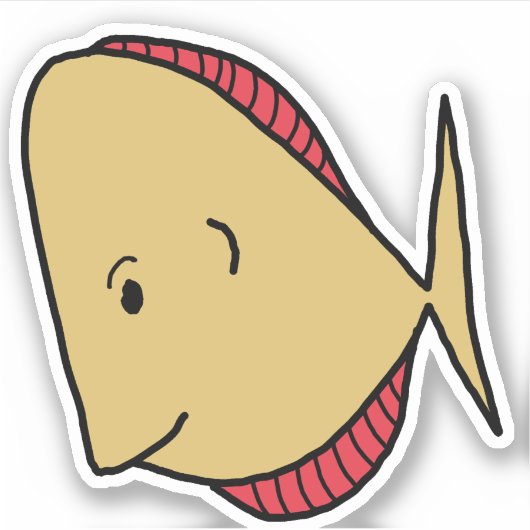 Gele rode vinnen sticker (Voorkant)