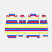 Gele, rode, witte en blauwe strepen bedankdoosjes (Uitgevouwen)