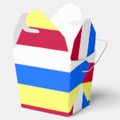 Gele, rode, witte en blauwe strepen bedankdoosjes (Geopend)
