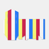 Gele, rode, witte en blauwe strepen bedankdoosjes (Uitgevouwen)