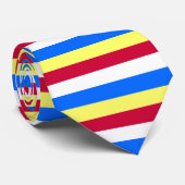 Gele, rode, witte en blauwe strepen stropdas (Opgerold)