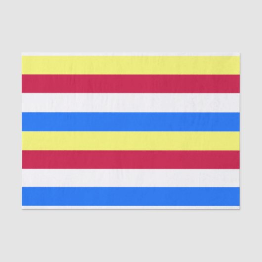 Gele, rode, witte en blauwe strepen tissuepapier (Voorkant)