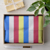 Gele, rode, witte en blauwe strepen tissuepapier (Geschenk)