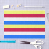 Gele, rode, witte en blauwe strepen tissuepapier (Craft)