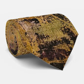 Gele Roest Textuur, Een Gel Print Abstract Stropdas (Opgerold)