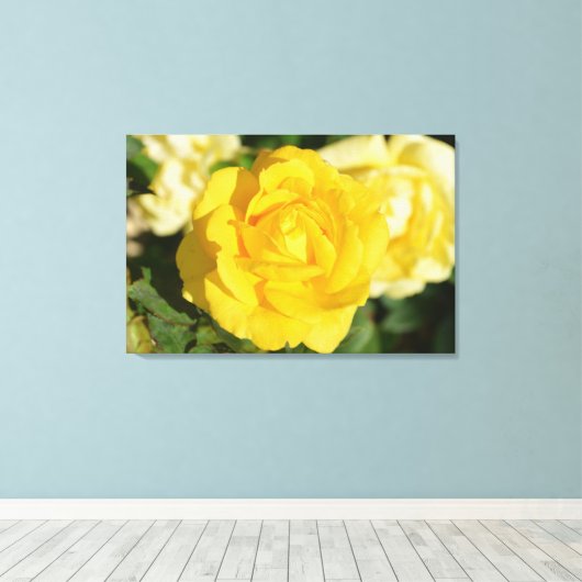 Gele rog canvas afdruk (Insitu (Houten vloer))
