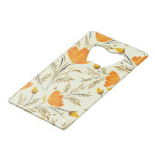 Gele rog creditkaart flessenopener (Voorkant Gekanteld)