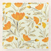 Gele rog glazen onderzetter (Voorkant)