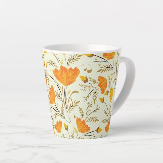 Gele rog latte mok (Rechterhoek)