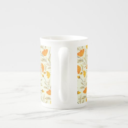 Gele rog porselein kop (Achterkant)