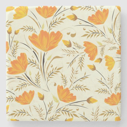 Gele rog stenen onderzetter (Voorkant)