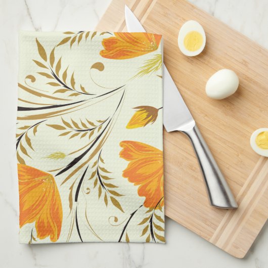 Gele rog theedoek (Quarter Fold)