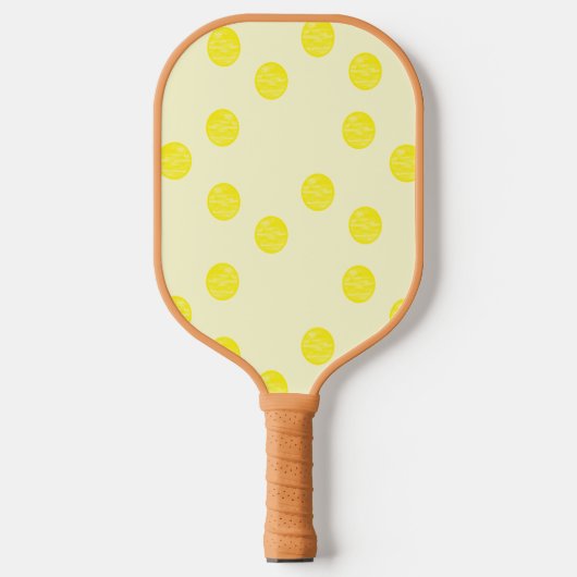 Gele ronde cirkels pickleball paddle (Voorkant)