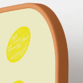 Gele ronde cirkels pickleball paddle (Links Detail)