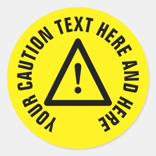 Gele ronde waarschuwingsstickers met aangepaste te sticker (Voorkant)