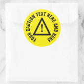 Gele ronde waarschuwingsstickers met aangepaste te sticker (Tas)