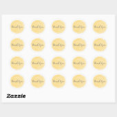Gele ronde Waterverf Dank u Stickers (Vel)