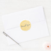 Gele ronde Waterverf Dank u Stickers (Envelop)