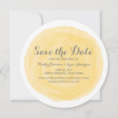 Gele ronde Waterverf sparen de Datum uitnodigen Save The Date (Voorkant)