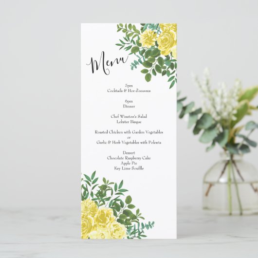 Gele Roodbruidjes Menu (Staand voorkant)