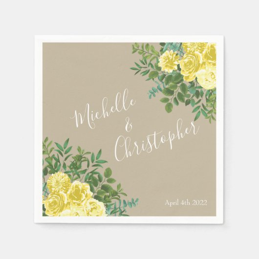 Gele Roodbruidjes Servet (Voorkant)