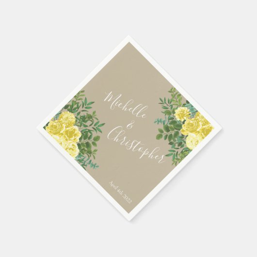 Gele Roodbruidjes Servet (Hoek)