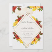 -gele roodroestelijke Waterverf Floral Wedding (Voorkant)