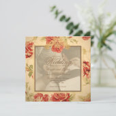 gele roodroodroos op maat kaart (Staand voorkant)