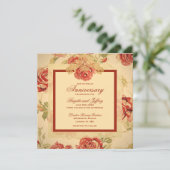 gele roodroodroos op maat save the date (Staand voorkant)