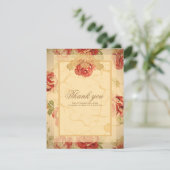 gele roodroos aangepast huwelijk bedankkaart (Staand voorkant)