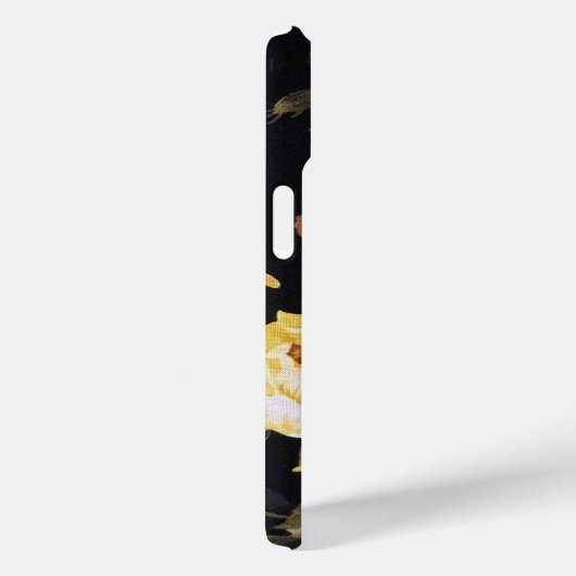 Gele roodroos op zwart Case-Mate iPhone case (Achterkant / Rechts)