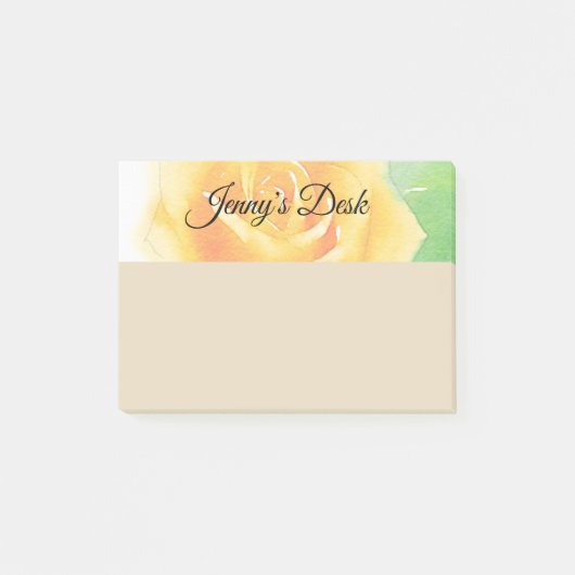 Gele Roos Aquarel Post-it® Notes (Voorkant)