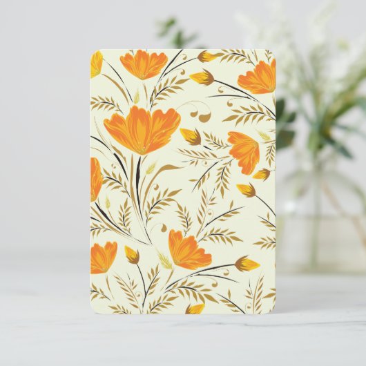 Gele roos bedankkaart (Staand voorkant)