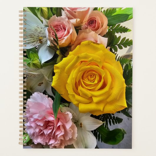 Gele roos bericht planner (Voorkant)