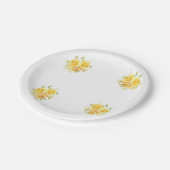 Gele roos bloem bos papieren bordje (Gekanteld)