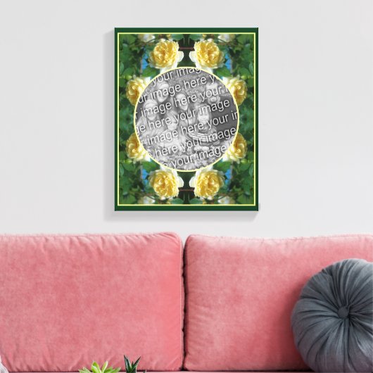 Gele Roos Bloem Frame Maak Je Eigen Foto Canvas Afdruk (Insitu (Woonkamer))