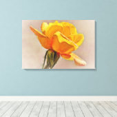 Gele Roos Bloem Kunst Bloemstuk Canvasprint Canvas Afdruk (Insitu (Houten vloer))