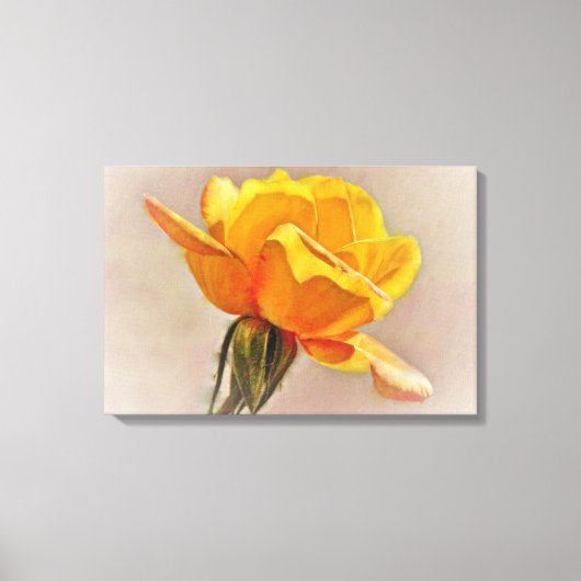 Gele Roos Bloem Kunst Bloemstuk Canvasprint Canvas Afdruk (Voorkant)