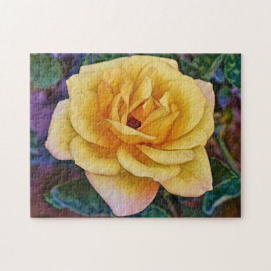 Gele Roos Bloem Kunstpuzzel Legpuzzel (Horizontaal)